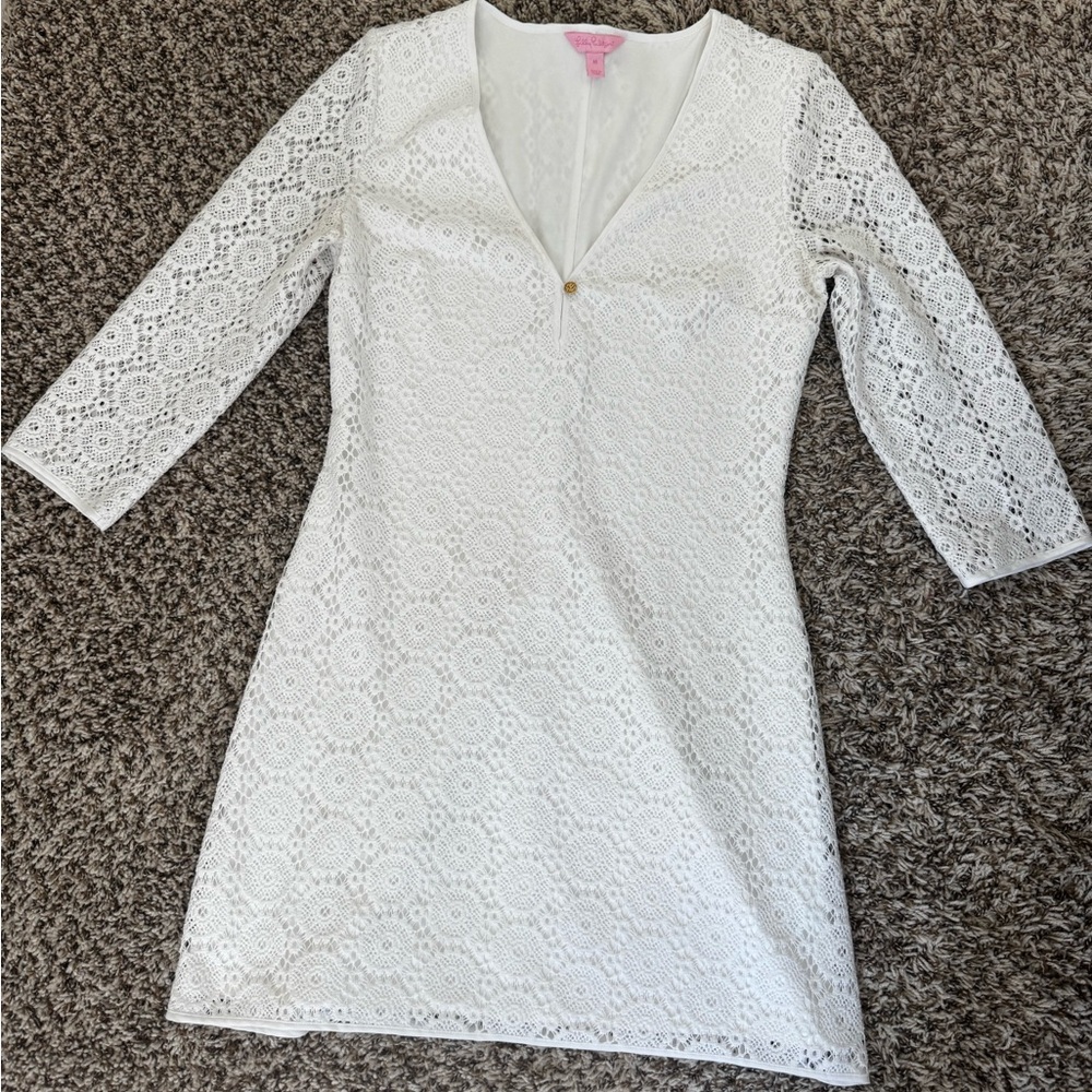 Lilly Pulitzer White Lace Long Sleeve Dress
